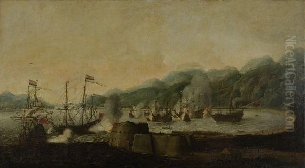 A Dutch Surprise Attack on Thee Portuguese Galleons in the Bay of Goa, 30 September 1639 - view 1