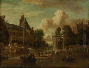 The Muscovite legation visiting Amsterdam, 29 August 1697 by Abraham Storck