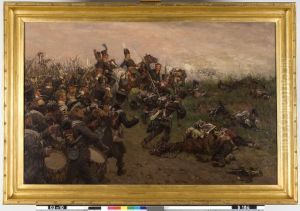 The Chasse Division at the Battle of Waterloo by Jan Hoynck Van Papendrecht