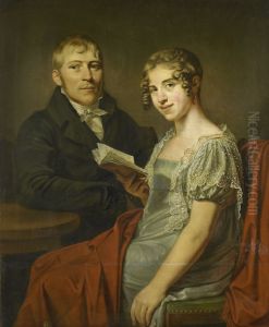 Hendrik Arend van den Brink (1783-1852) met zijn vrouw Lucretia Johanna van de Poll (1790-1850) by Louis Moritz
