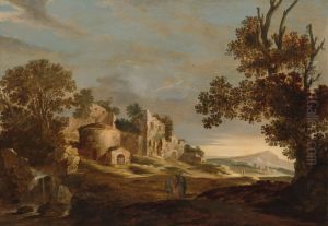 Landschap met de Emmausgangers by Charles Cornelisz. de Hooch