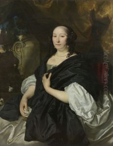 Portret van Catharina van der Voort by Abraham Lambertsz van den Tempel