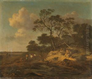 Duinlandschap met rustende jagers by Jan Wijnants