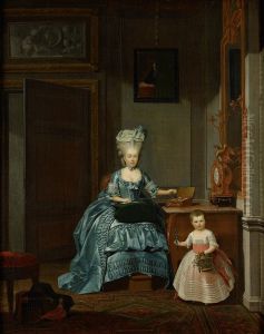 Susanna van Collen-Mogge met haar dochter by Hermanus Numan