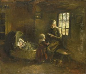 'Bij de wieg' by Albert Neuhuys