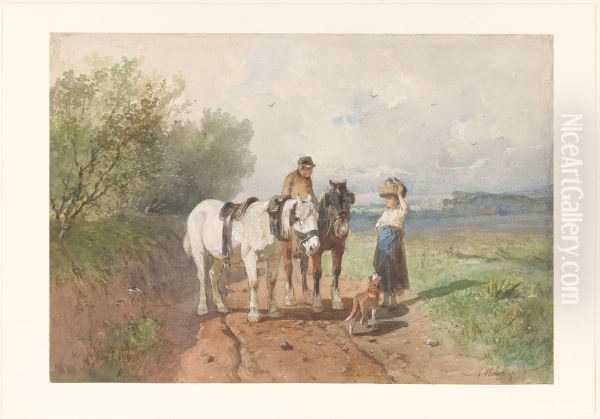 Praatje op een landweg - view 1