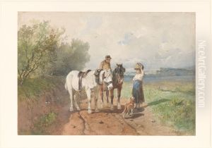 Praatje op een landweg Praatje op een landweg