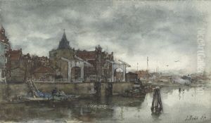 De Buitenkant met de Schreierstoren te Amsterdam by Jacob Maris