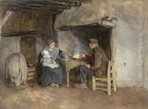 A Peasant Family at Lunch by Albert Neuhuys