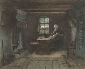 Interior of a Farm by Jozef Israels