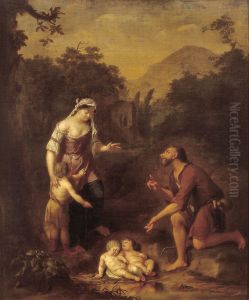 Romulus and Remus discovered by the Herdsman Faustulus by Arnold Houbraken