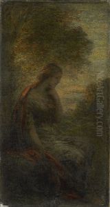 Young Woman under a Tree at Sunset, Called "Autumn" by Henri Fantin-Latour
