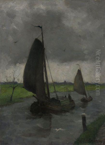 Vaart met zeilende scheepjes - view 1
