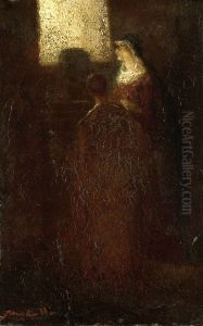 At the altar by Adolphe Joseph Thomas Monticelli