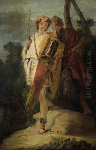 Young Man with a Bow and a Big Quiver and his Comrade with a Shield Young Man with a Bow and a Big Quiver and his Comrade with a Shield