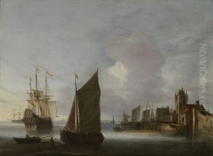 Schepen op de Oosterschelde bij de Zuidhavenpoort van Zierikzee