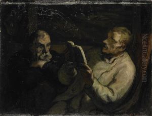 De voorlezing by Honore Daumier