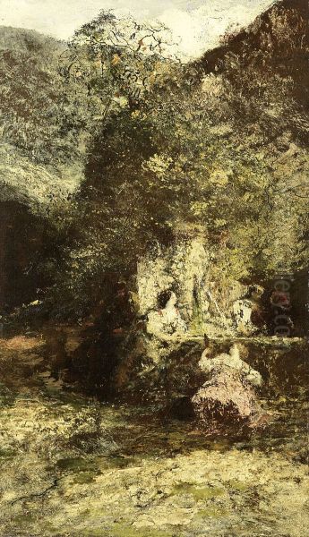 Figures at a Fountain - view 1