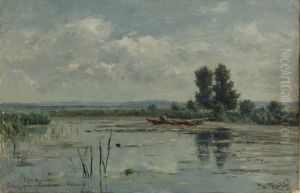 Lake near Loosdrecht by Willem Roelofs