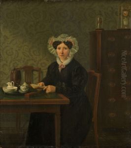 Portret van een vrouw by Willem Uppink