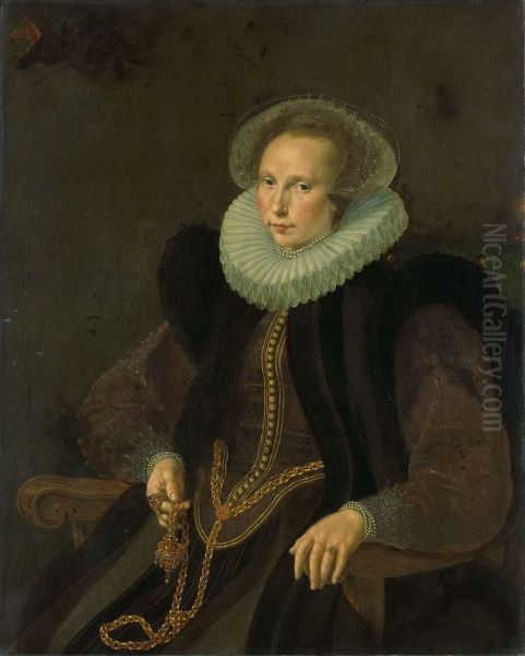 Portrait of Griete Jacobsdr van Rhijn (1585-1652). Wife of Jacob Cornelisz Banjaert, called van Neck - view 1