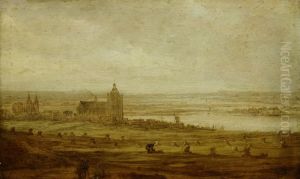 Gezicht op Arnhem by Jan van Goyen