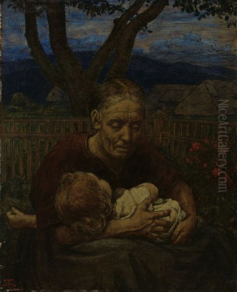 Mother and Child in a Garden - view 1
