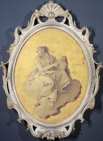Allegorische vrouwenfiguur met een schild of spiegel (wellicht Voorzichtigheid) - view 1