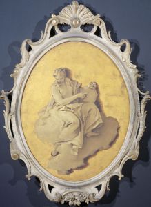 Allegorische vrouwenfiguur met een schild of spiegel (wellicht Voorzichtigheid) by Giovanni Battista Tiepolo