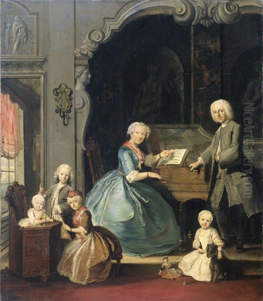 Family Group near a Harpsichord - view 1