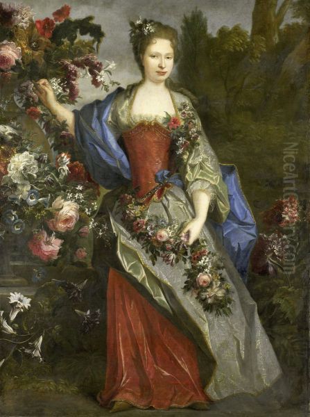 Portrait of a Woman, according to tradition Marie Louise Elisabeth d'Orleans, Duchess of Berry, as Flora - view 1