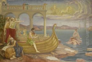 De bouw van het schip 'Argo' by Antoon Derkinderen