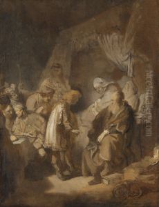 Joseph relating his dreams to his parents and brothers