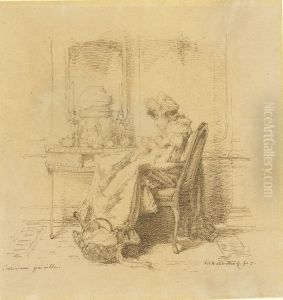 Knitting Old Lady by Alexander Hugo Bakker Korff