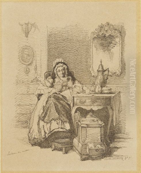 Old Lady Reading - view 1