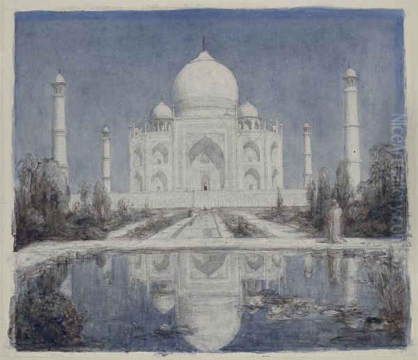 Taj Mahal bij maanlicht - view 1