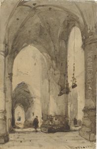 Interior of the Sint-Bavokerk in Haarlem by Johannes Bosboom