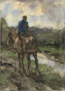 Jager te paard op het jaagpad Jager te paard op het jaagpad