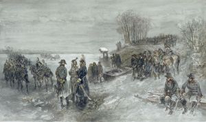French Troops Cross a Frozen River by Charles Rochussen