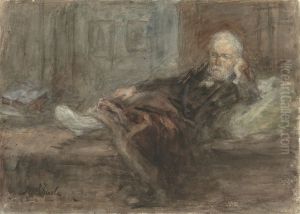 Self Portrait with Injured Foot by Jozef Israels