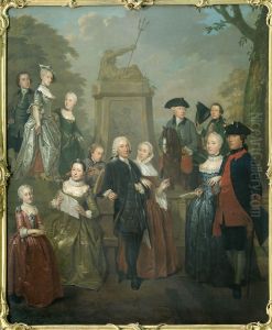 Portret van Theodorus Bisdom van Vliet en zijn gezin Portret van Theodorus Bisdom van Vliet en zijn gezin