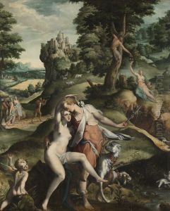 Venus en Adonis by Bartholomeus Spranger