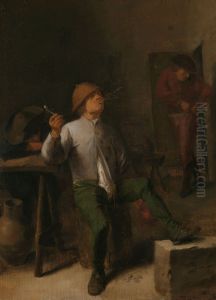 De roker by Adriaen Brouwer