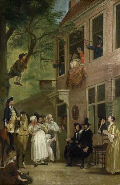 Misled: The Ambassador of the Rascals Exposes himself from the Window of 't Bokki Tavern in the Haarlemmerhout - view 1