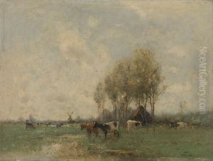 Weide met koeien by Willem Maris