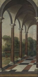 Galerij met uitzicht op een park by unknown