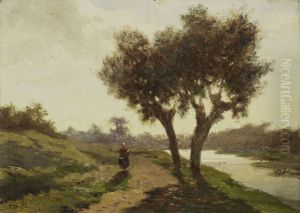 Landschap met twee bomen by Paul Joseph Constantine Gabriel
