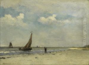 Strandgezicht by Johan Hendrik Weissenbruch