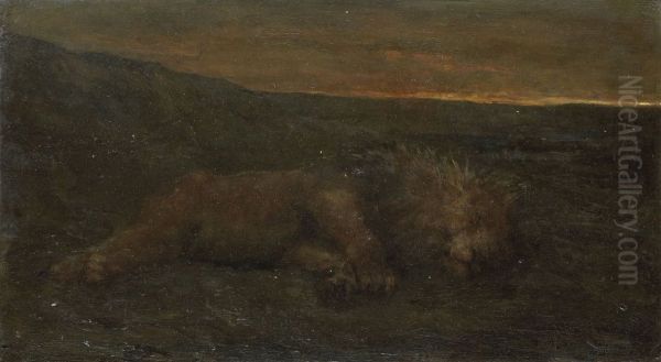 Sleeping Lion by Night - view 1