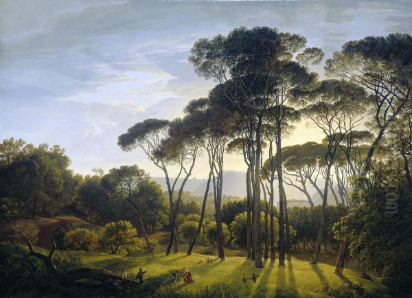 Italian Landscape with Umbrella Pines - view 1